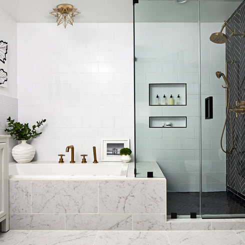 Brass Moravian Star Ceiling Light Flush Mount, Transparent, 12.7-IN